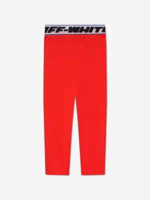 Off-White Girls Cotton Logo Band Leggings