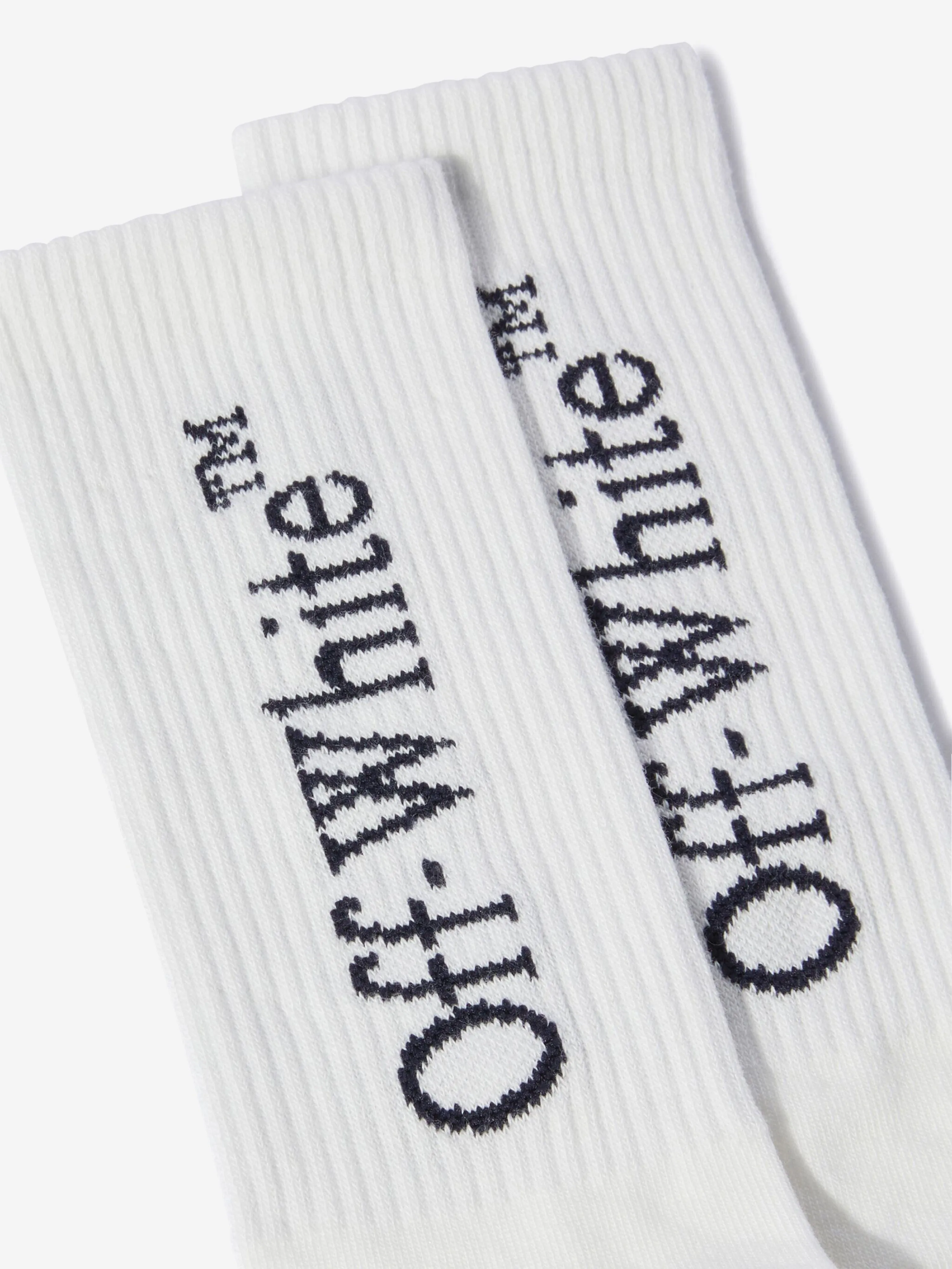 Off-White Kids Bookish Logo Socks in White