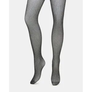 Open Work Lurex Tights Black
