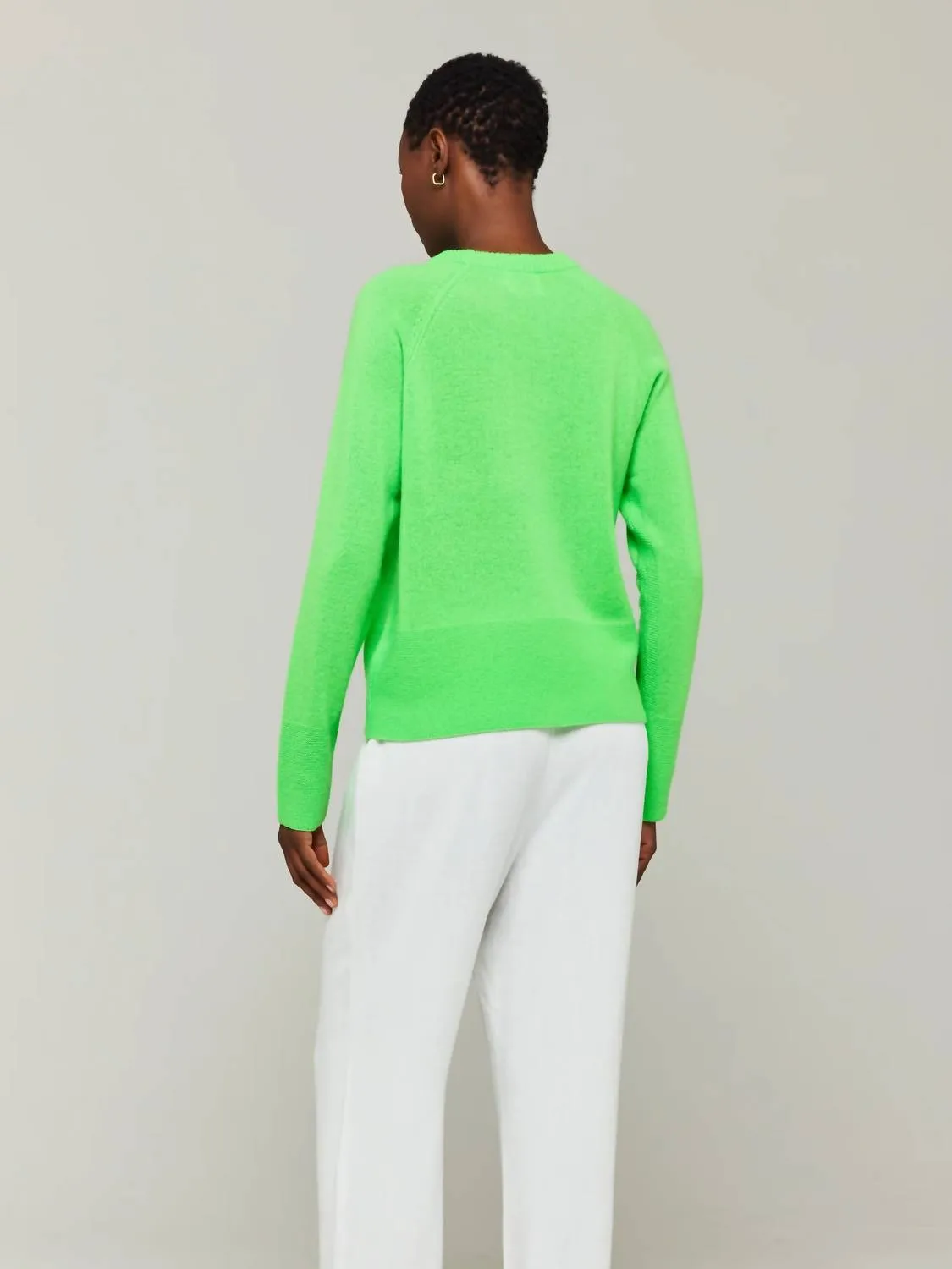 Paloma Cashmere Crew Neck Sweater In Neon Green