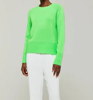 Paloma Cashmere Crew Neck Sweater In Neon Green