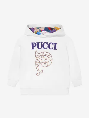 Pucci Girls Logo Hoodie in Ivory