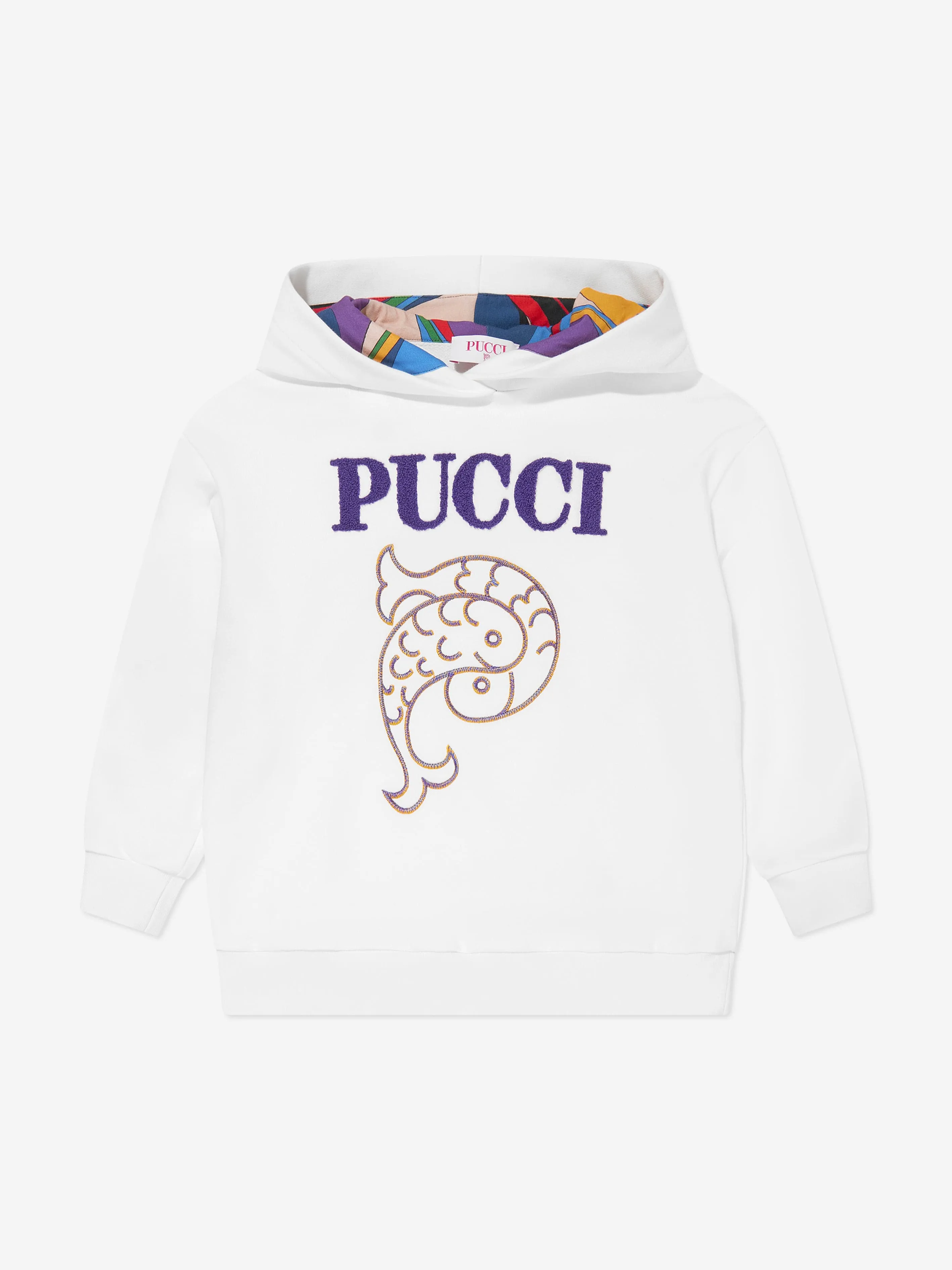 Pucci Girls Logo Hoodie in Ivory