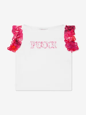 Pucci Girls Logo T-Shirt in White