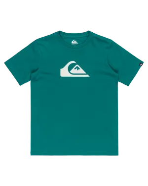 Quiksilver Clothing Boys Comp Logo T-Shirt in Teal Green