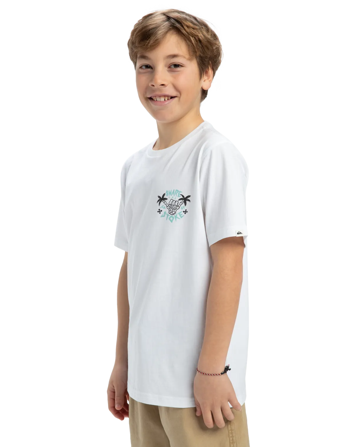 Quiksilver Clothing Boys Share The Stoke T-Shirt in White