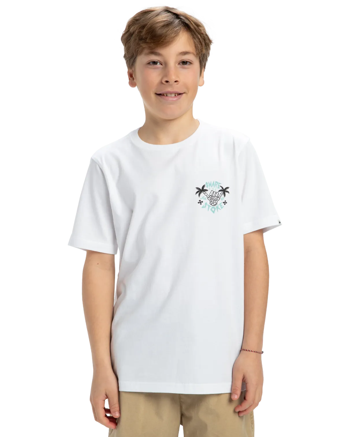 Quiksilver Clothing Boys Share The Stoke T-Shirt in White