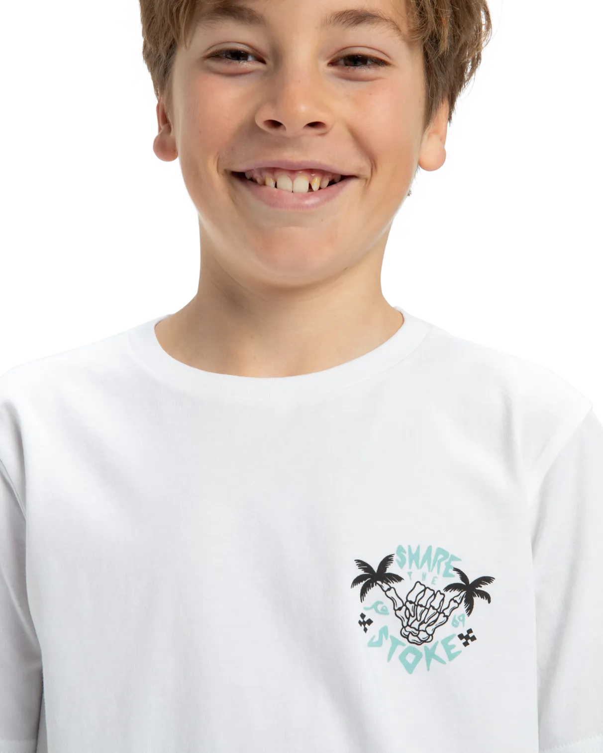 Quiksilver Clothing Boys Share The Stoke T-Shirt in White