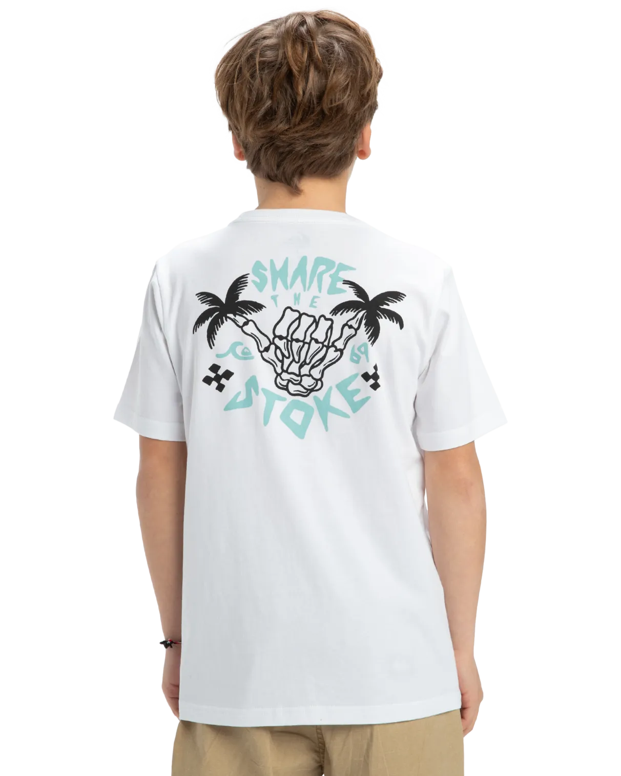 Quiksilver Clothing Boys Share The Stoke T-Shirt in White