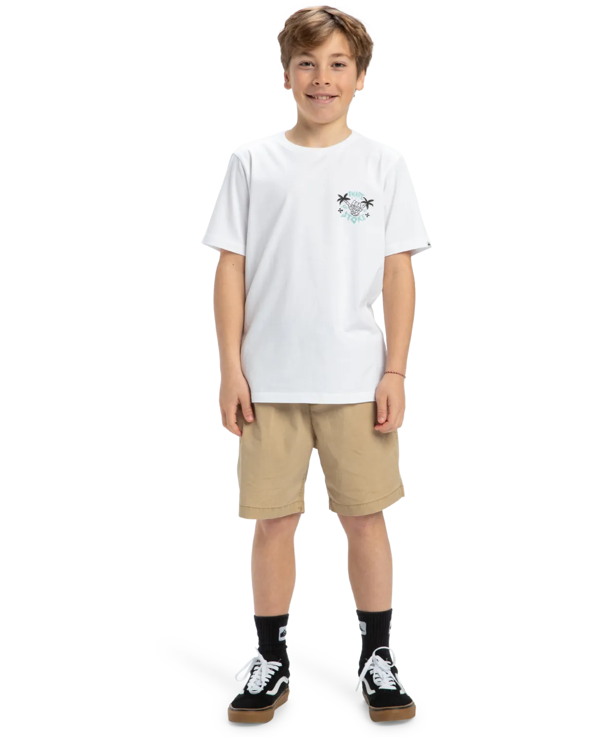 Quiksilver Clothing Boys Share The Stoke T-Shirt in White