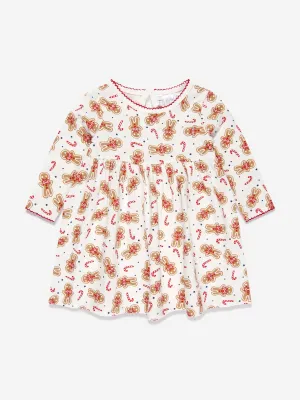 Rachel Riley Baby Girls Gingerbread Jersey Dress in White