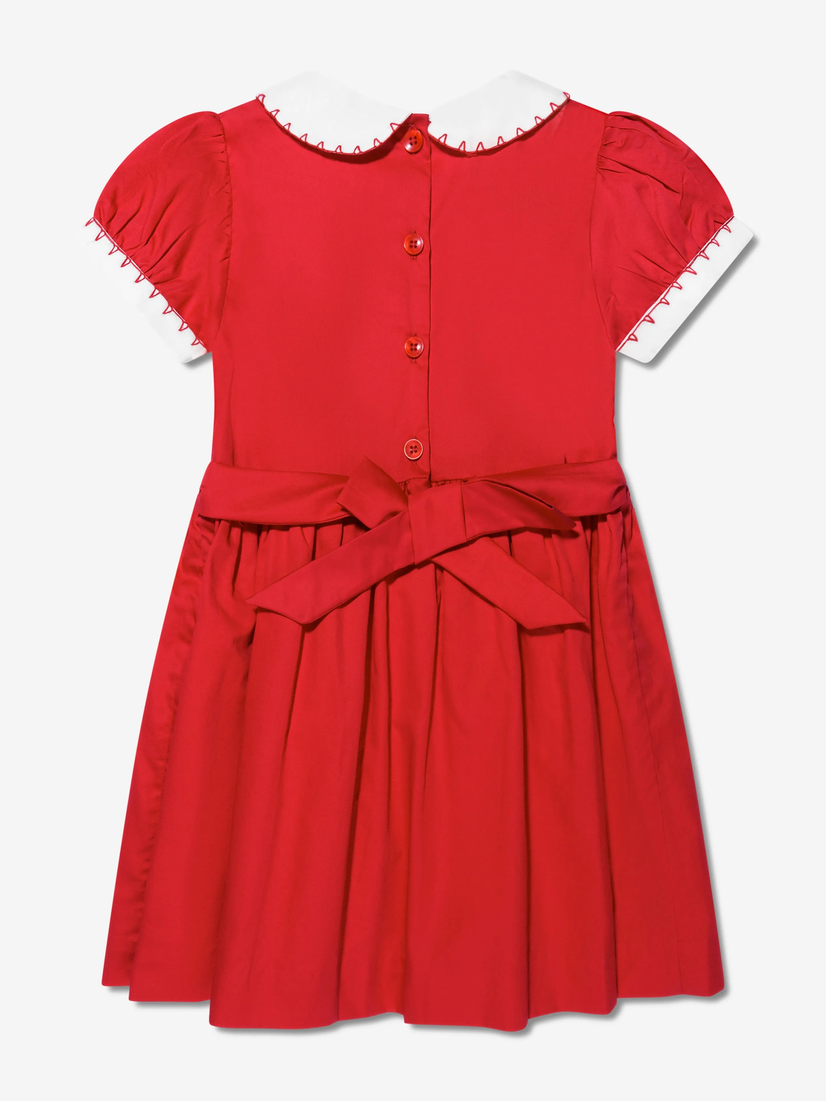 Rachel Riley Girls Classic Smocked Dress in Red