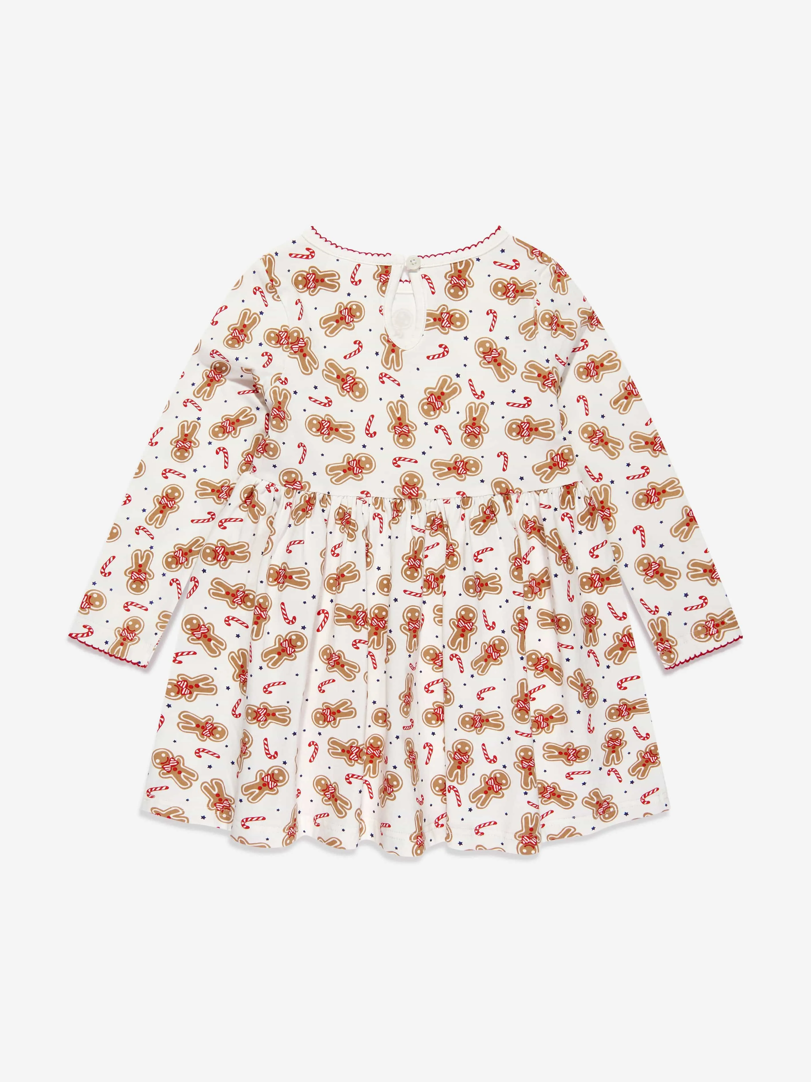 Rachel Riley Girls Gingerbread Jersey Dress in White