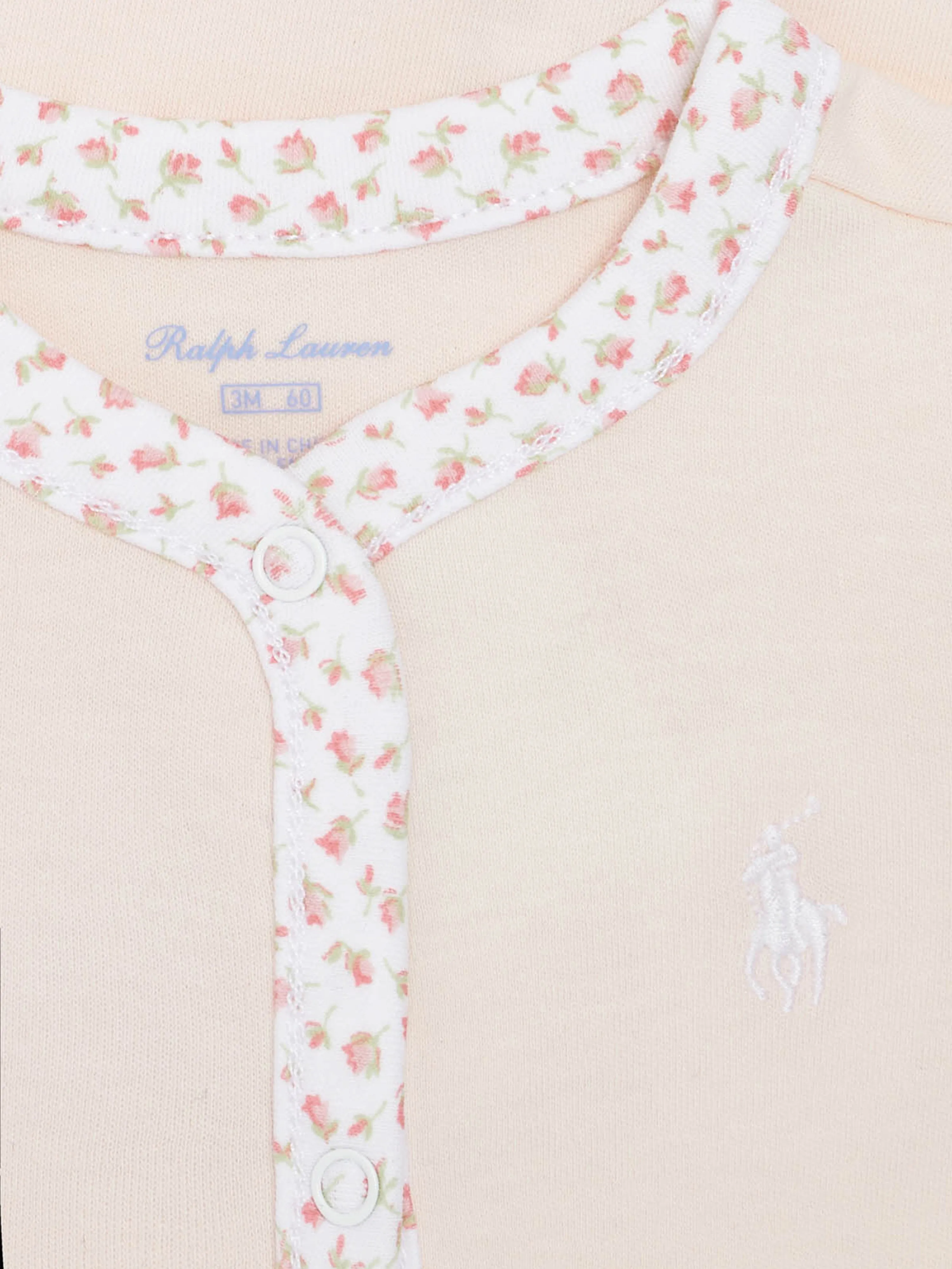 Ralph Lauren Baby Girls Cotton Babygrow in Pink