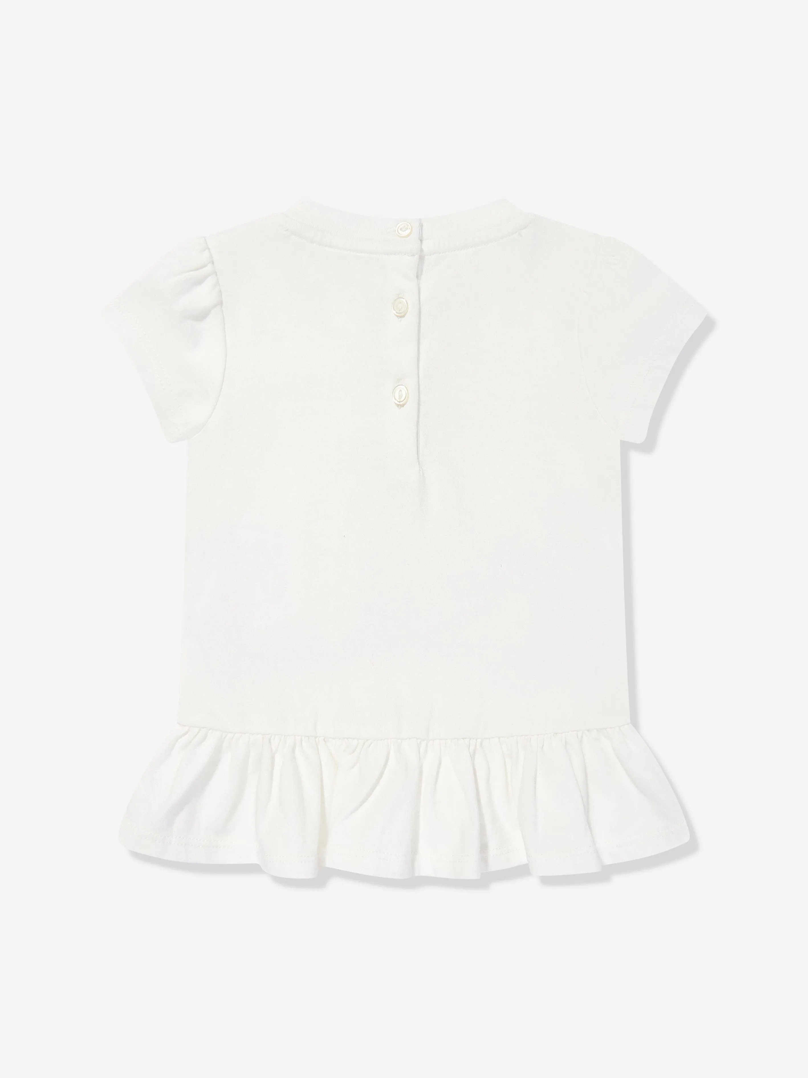 Ralph Lauren Baby Girls Polo Bear Peplum T-Shirt in White