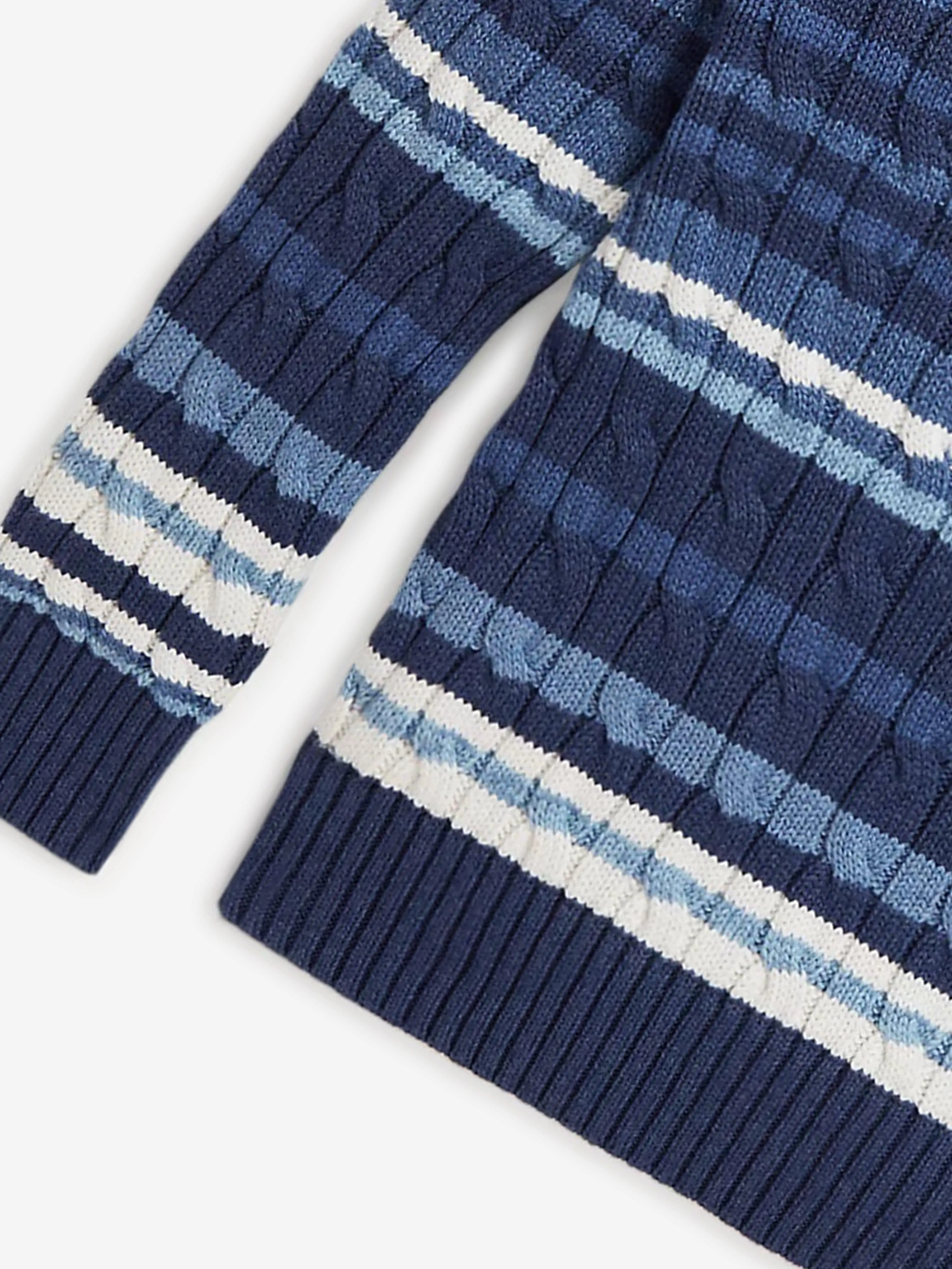 Ralph Lauren Girls Striped Logo Jumper in Blue