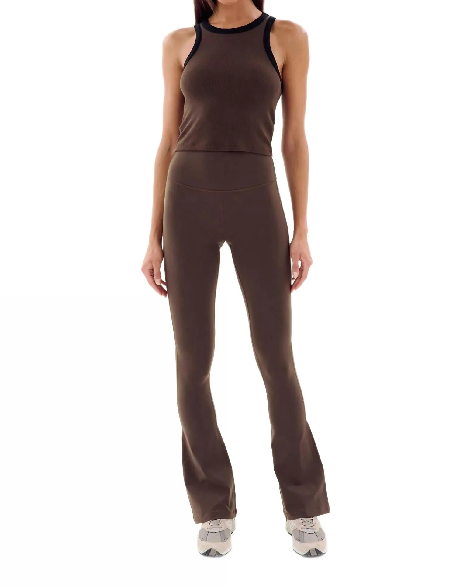 Raquel High Waist Flare Legging In Dark Chocolate