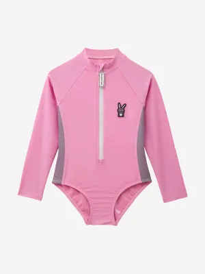 Roarsome Girls Hop The Bunny Swimsuit in Pink (UPF50 )