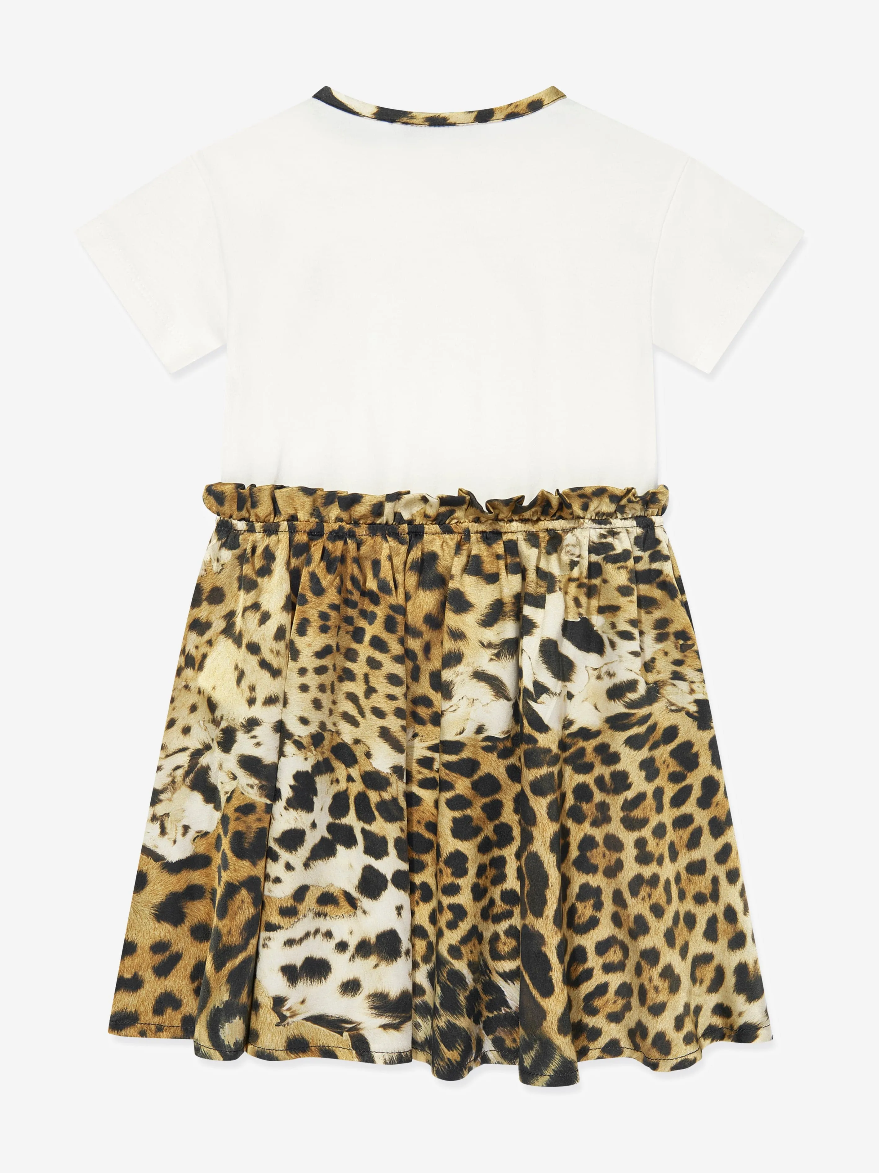 Roberto Cavalli Girls Silk and Jersey Jaguar in White