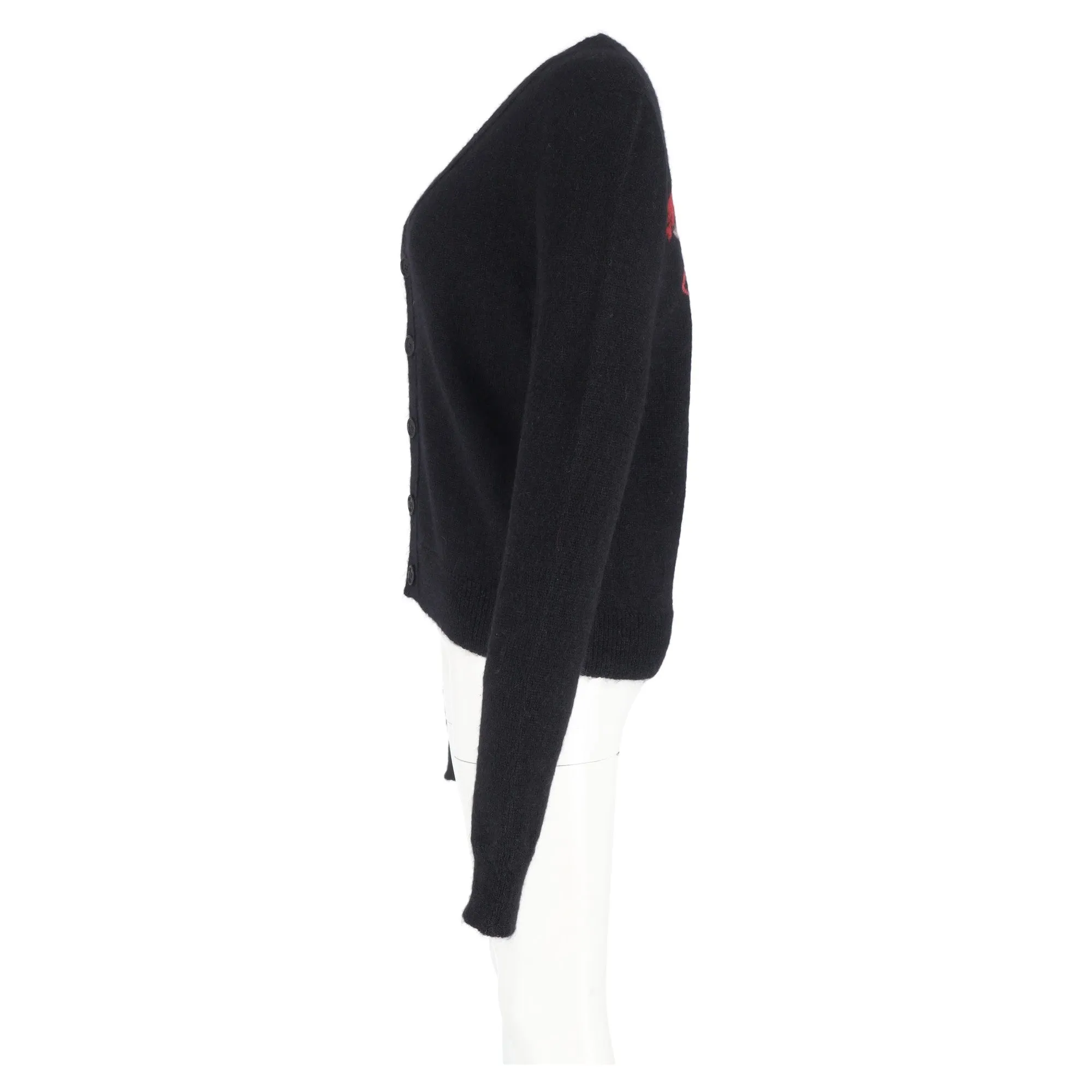 Saint Laurent Flamingo Cardigan in Black Mohair