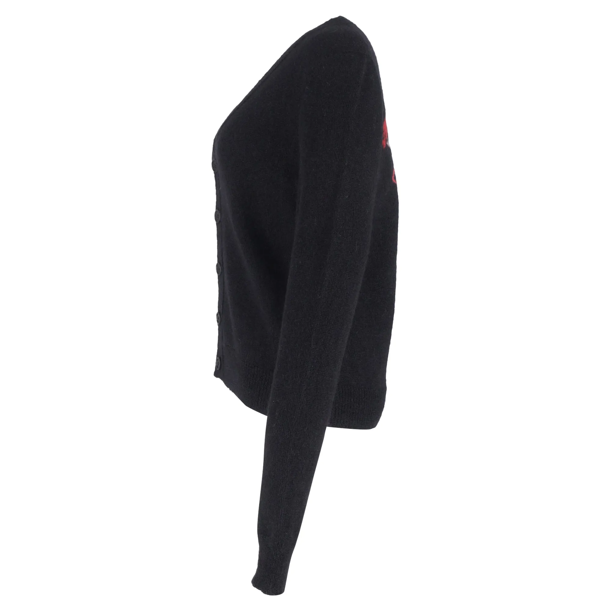 Saint Laurent Flamingo Cardigan in Black Mohair