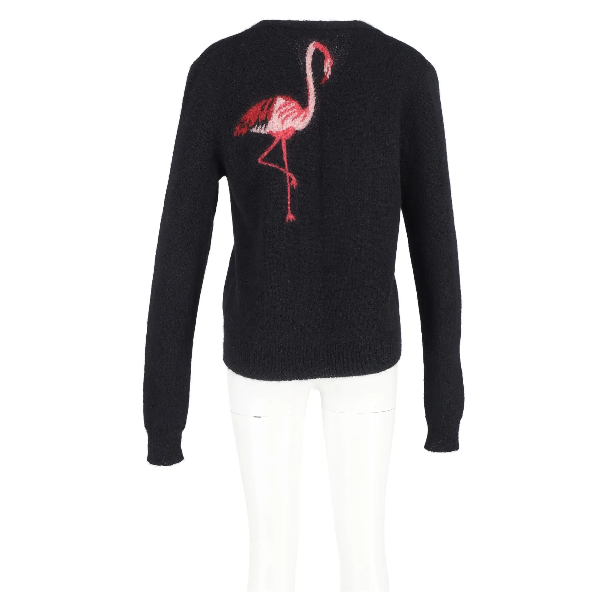 Saint Laurent Flamingo Cardigan in Black Mohair