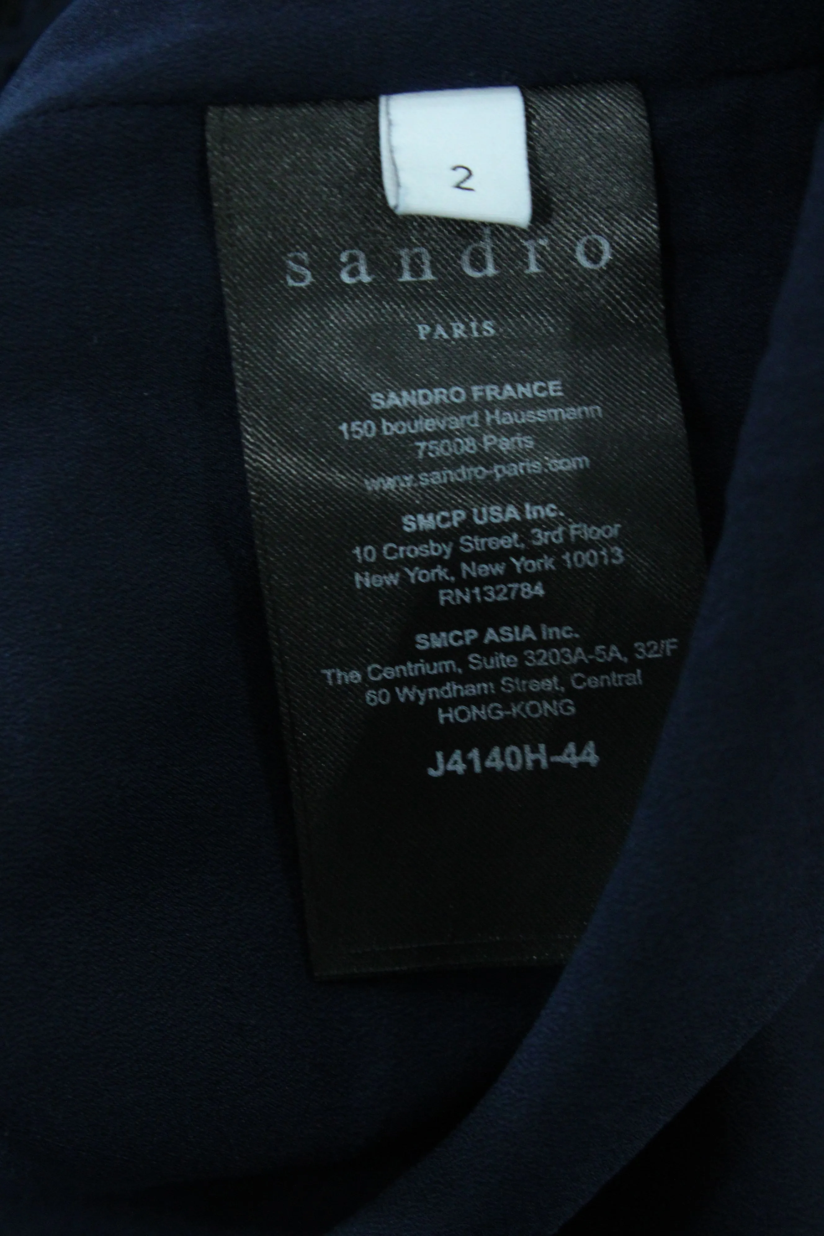Sandro Dee Rose Pattern Lace Skirt in Navy Blue Polyester