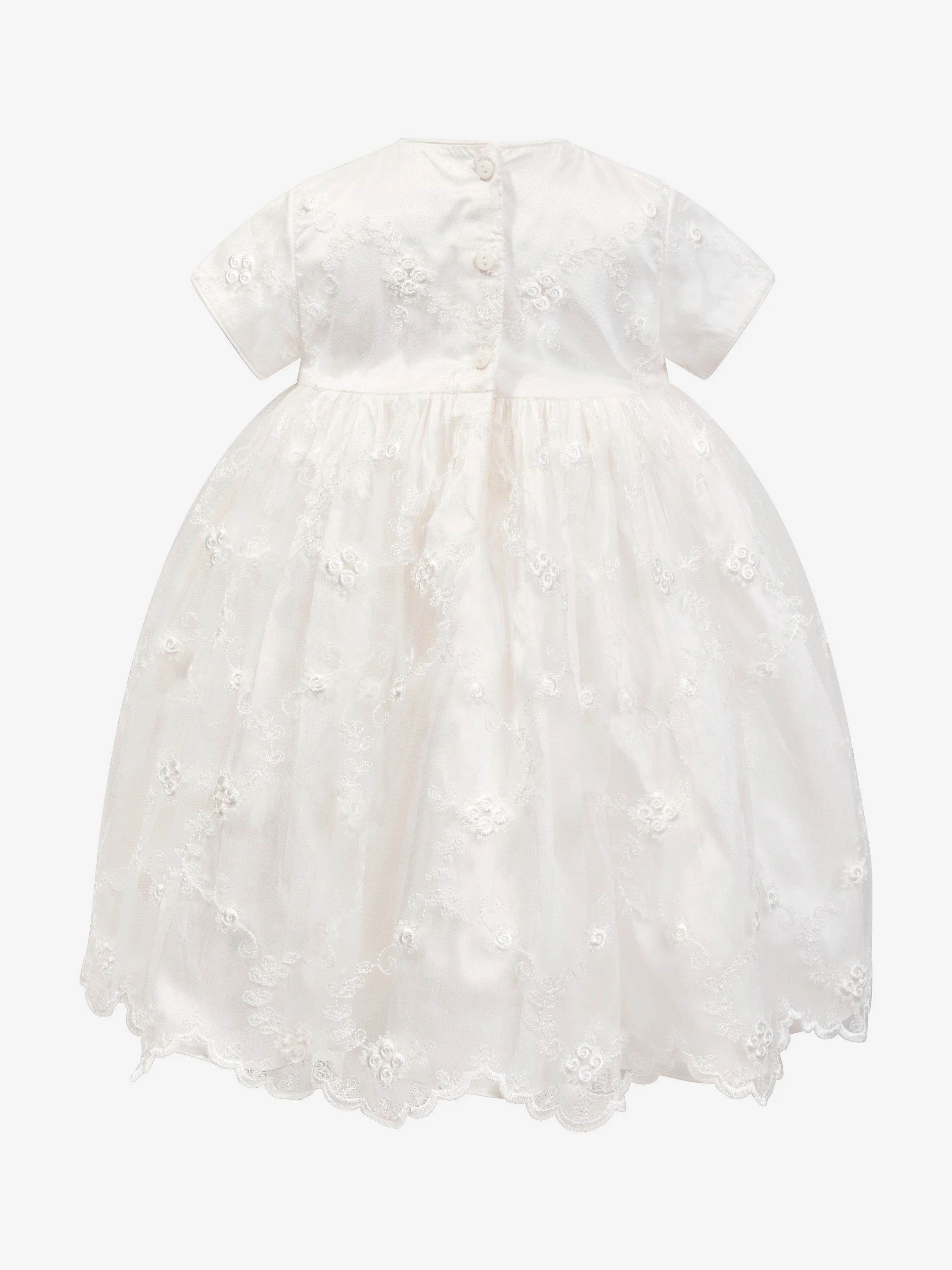 Sarah Louise Baby Girls Christening Dress And Bonnet in Ivory