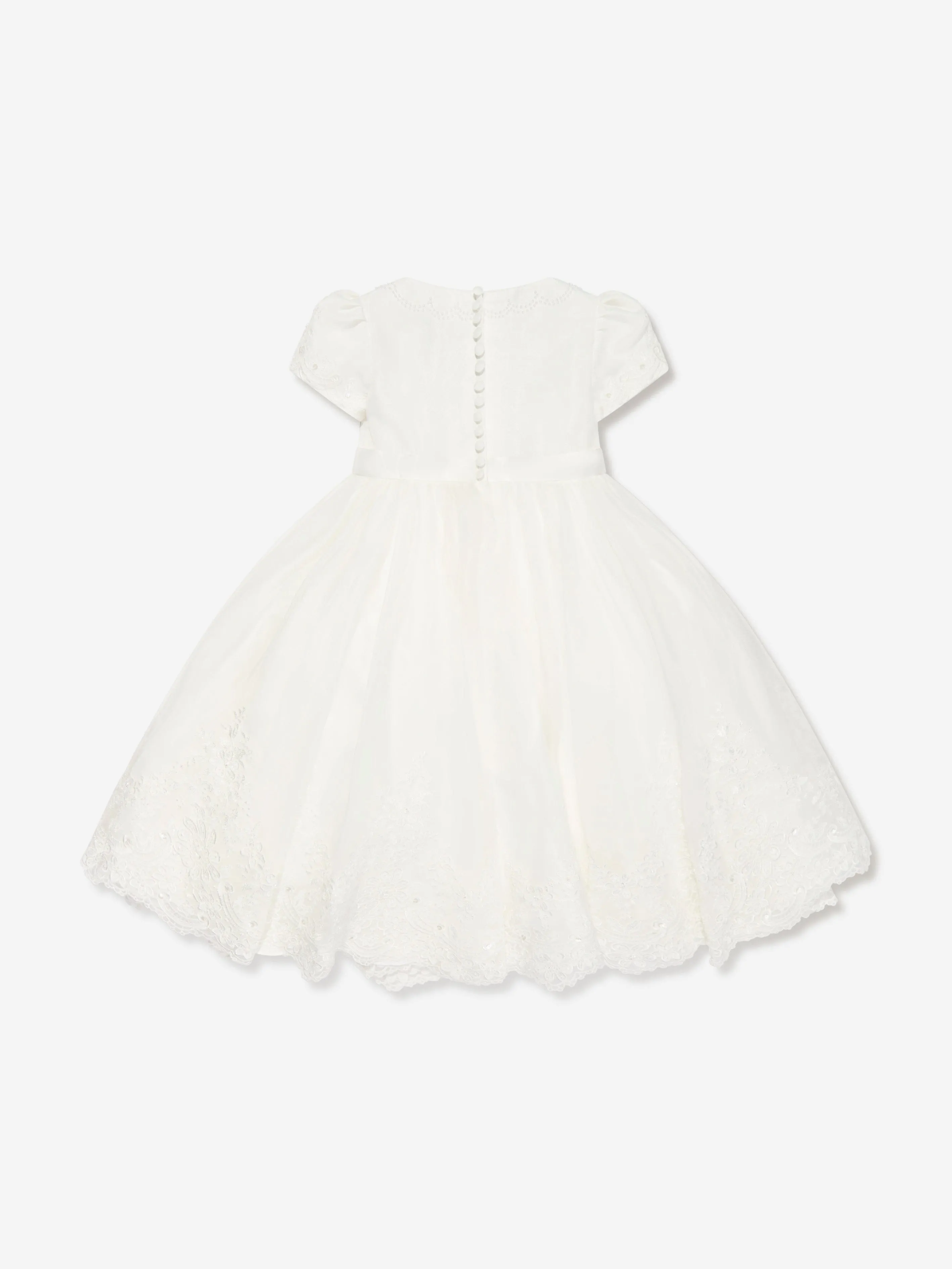 Sarah Louise Girls Ceremonial Ballerina Length Dress in Ivory