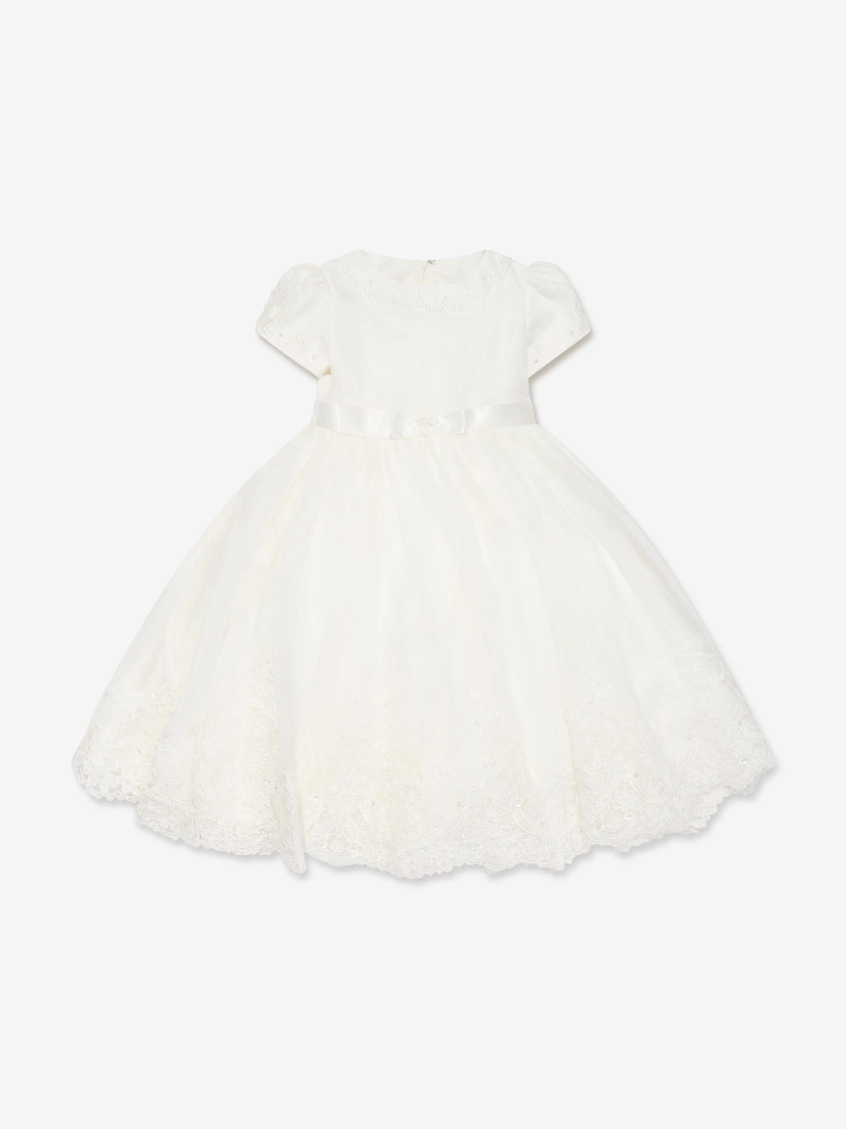 Sarah Louise Girls Ceremonial Ballerina Length Dress in Ivory
