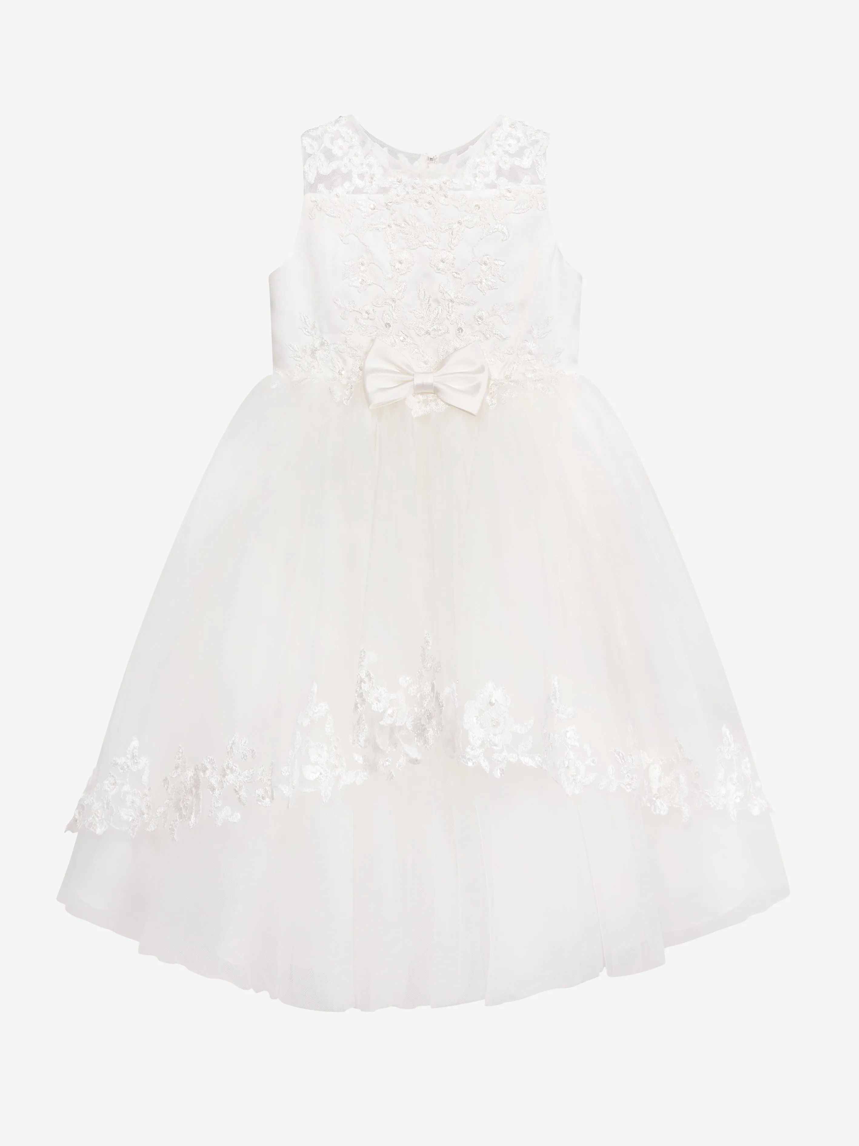 Sarah Louise Girls Ceremonial Ballerina Length Dress in Ivory