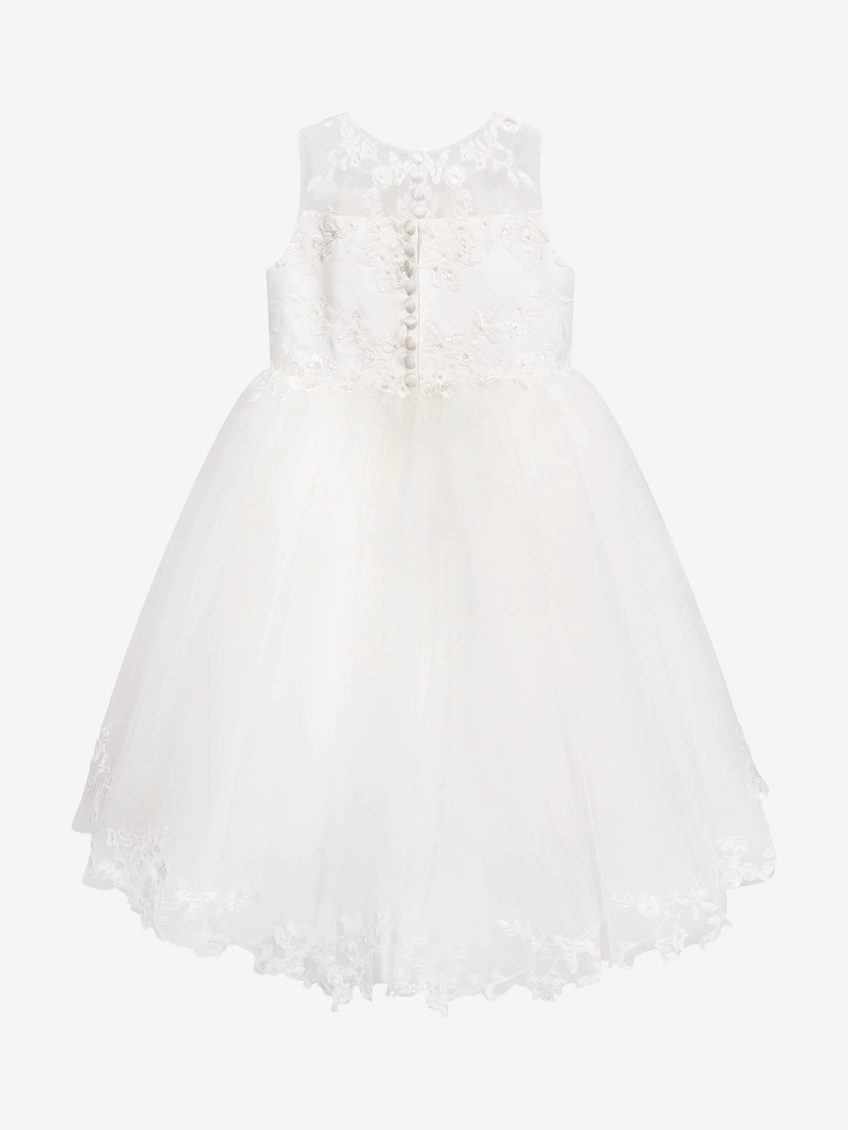 Sarah Louise Girls Ceremonial Ballerina Length Dress in Ivory