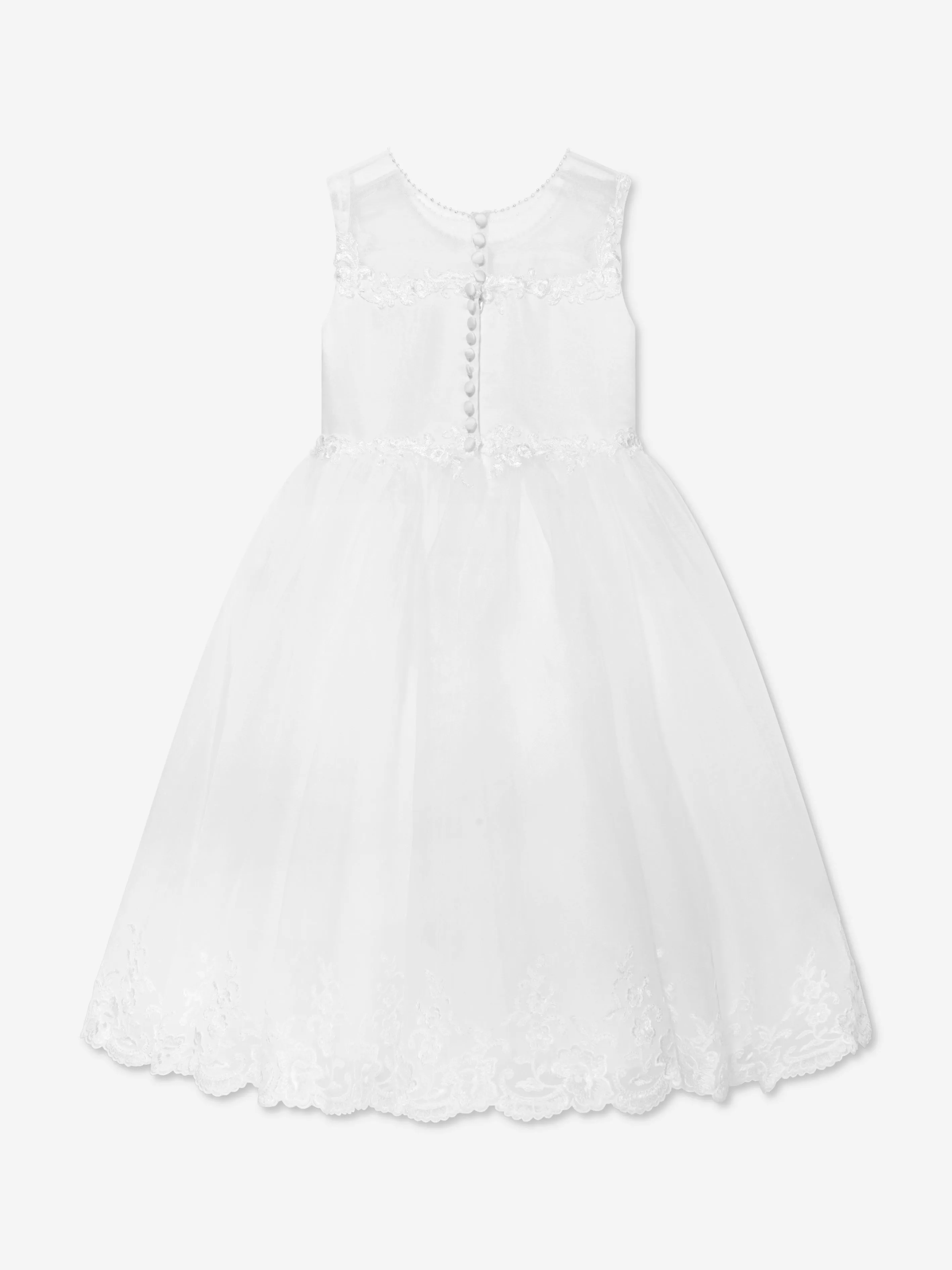 Sarah Louise Girls Ceremonial Ballerina Length Dress in Ivory