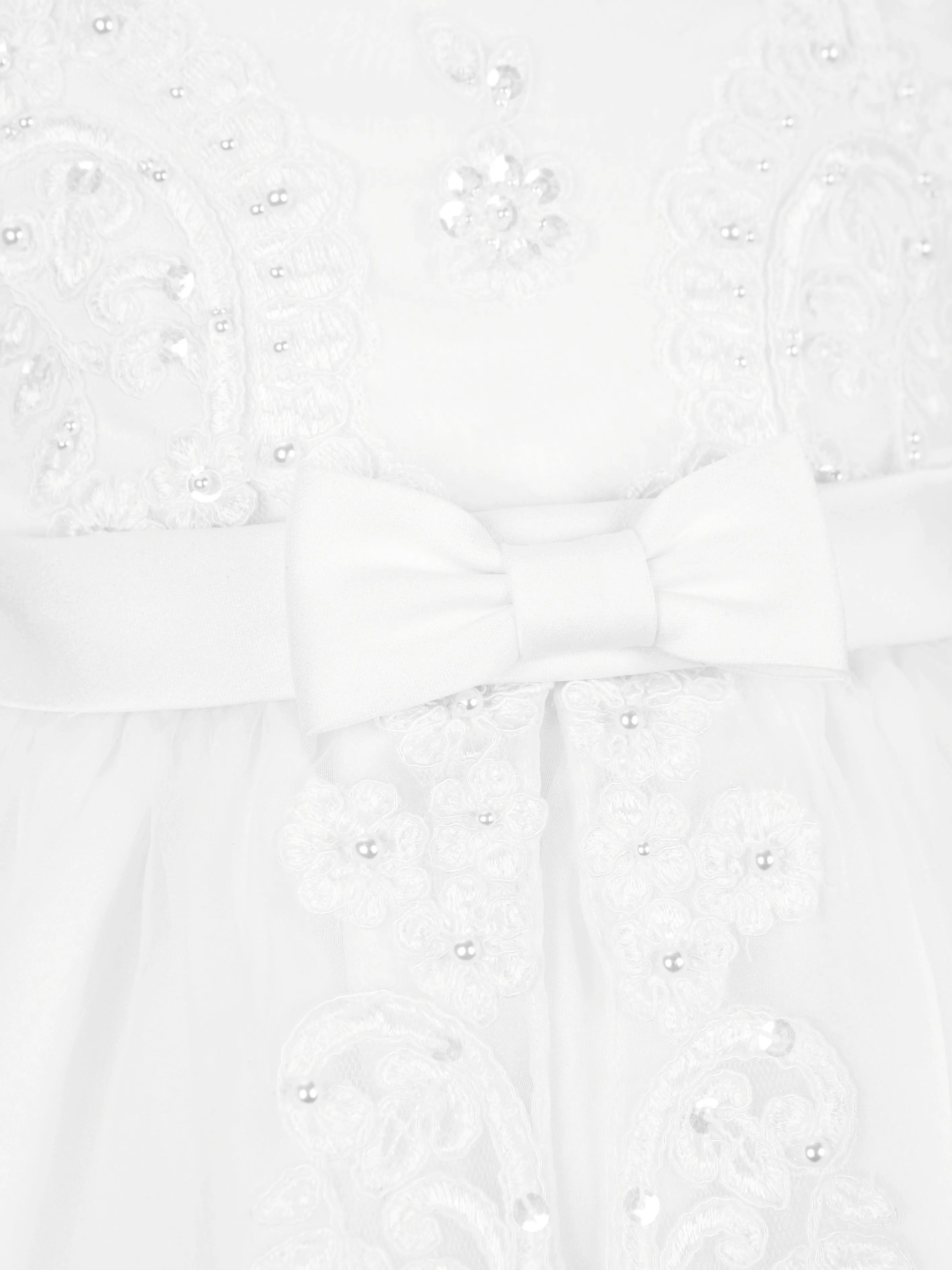 Sarah Louise Girls Ceremonial Ballerina Length Dress in White