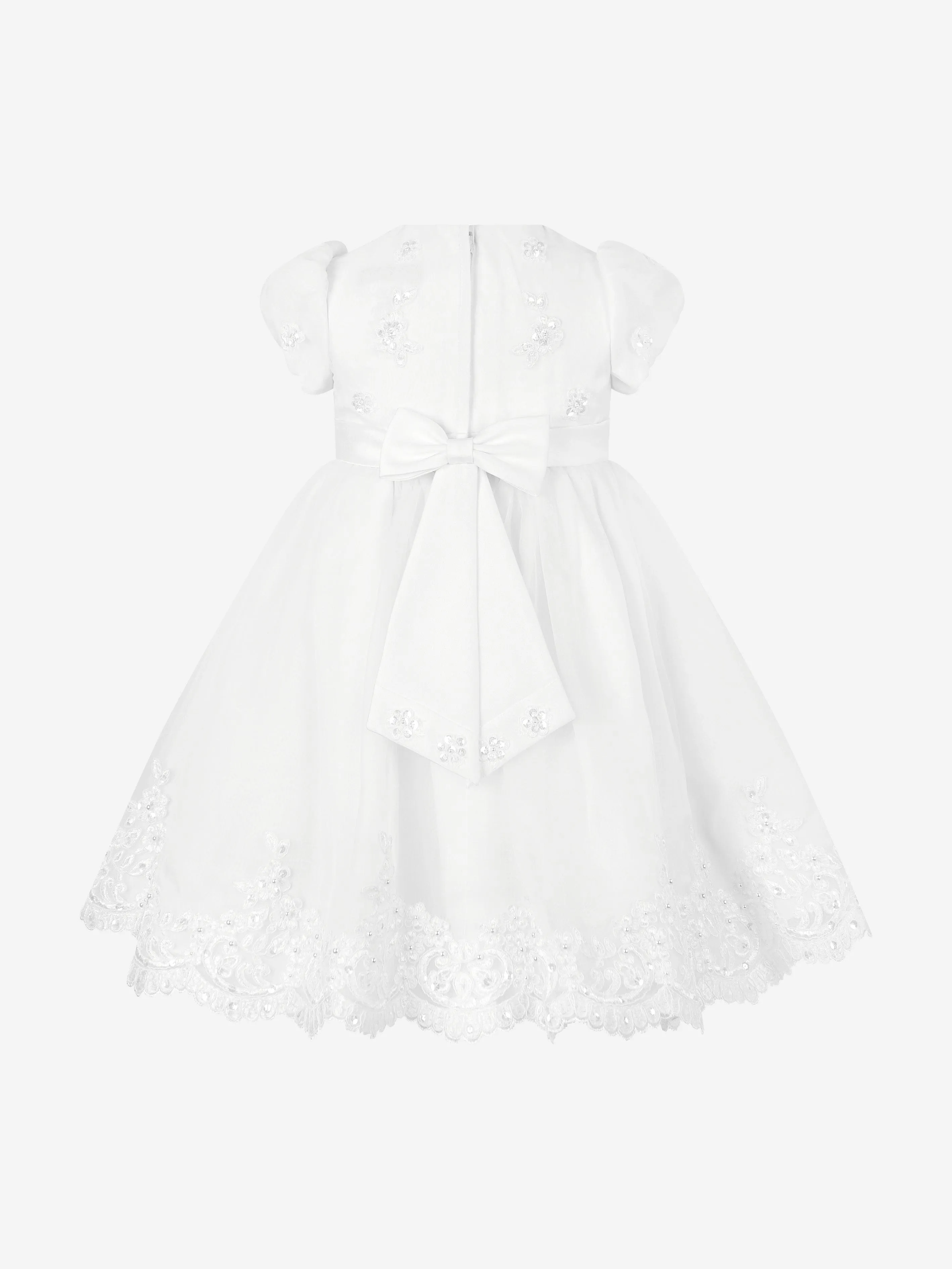 Sarah Louise Girls Ceremonial Ballerina Length Dress in White