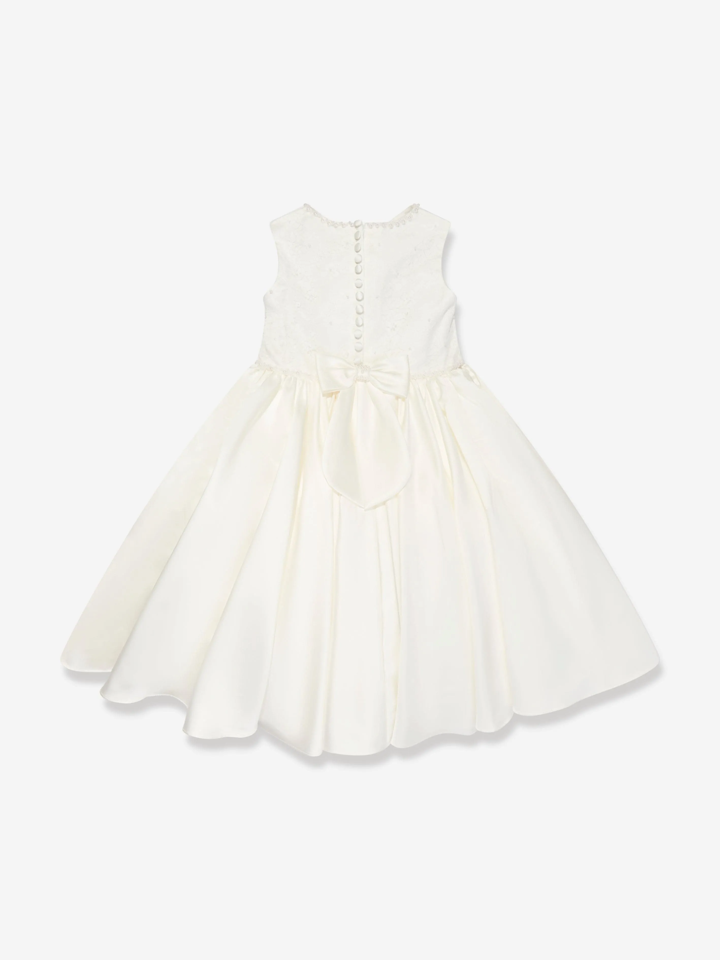 Sarah Louise Girls Ceremonial Ballerina Length Dress in White