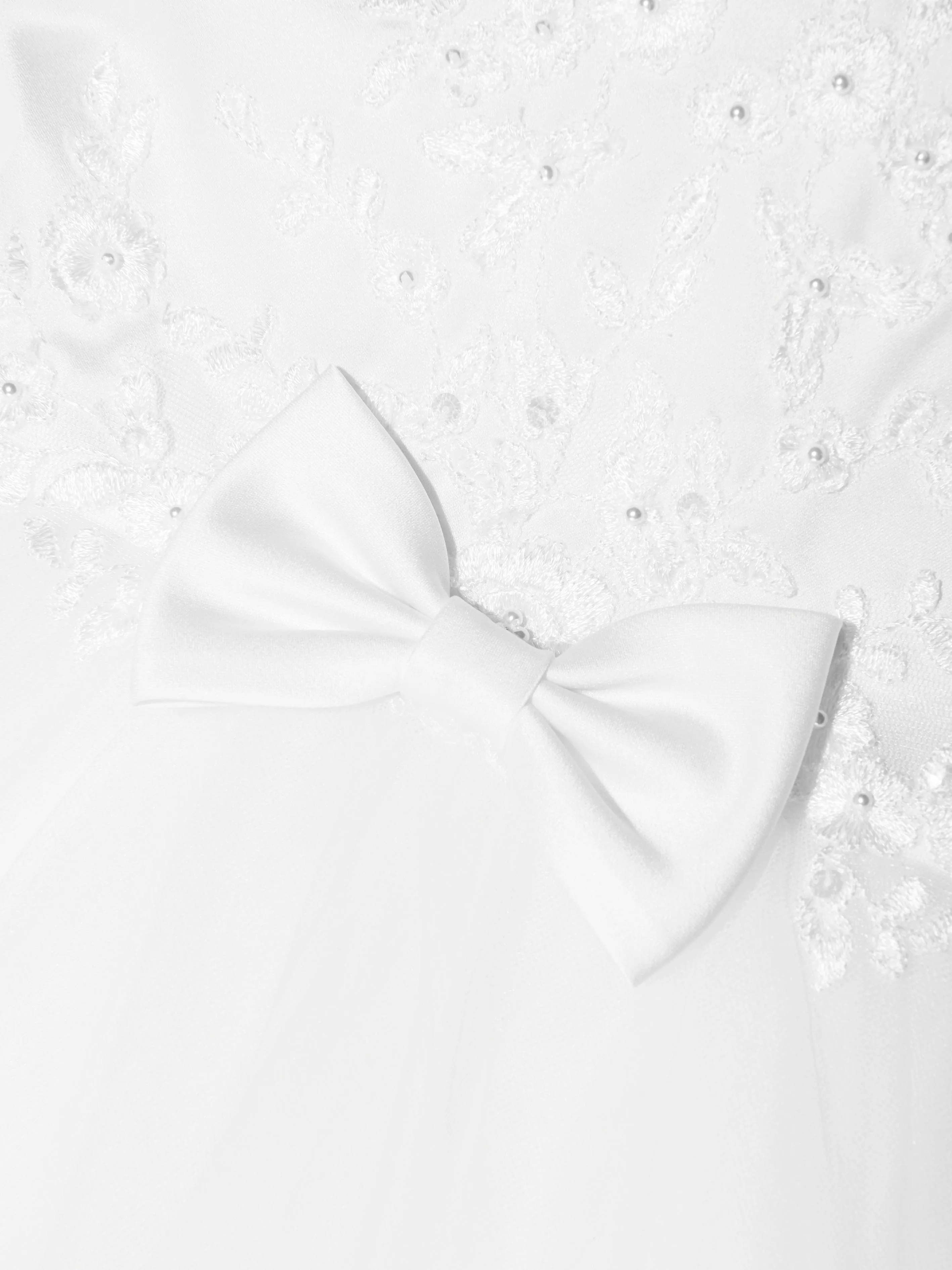 Sarah Louise Girls Ceremonial Ballerina Length Dress in White