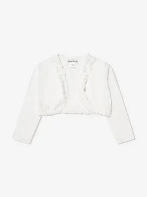 Sarah Louise Girls Frilly Bolero in Ivory