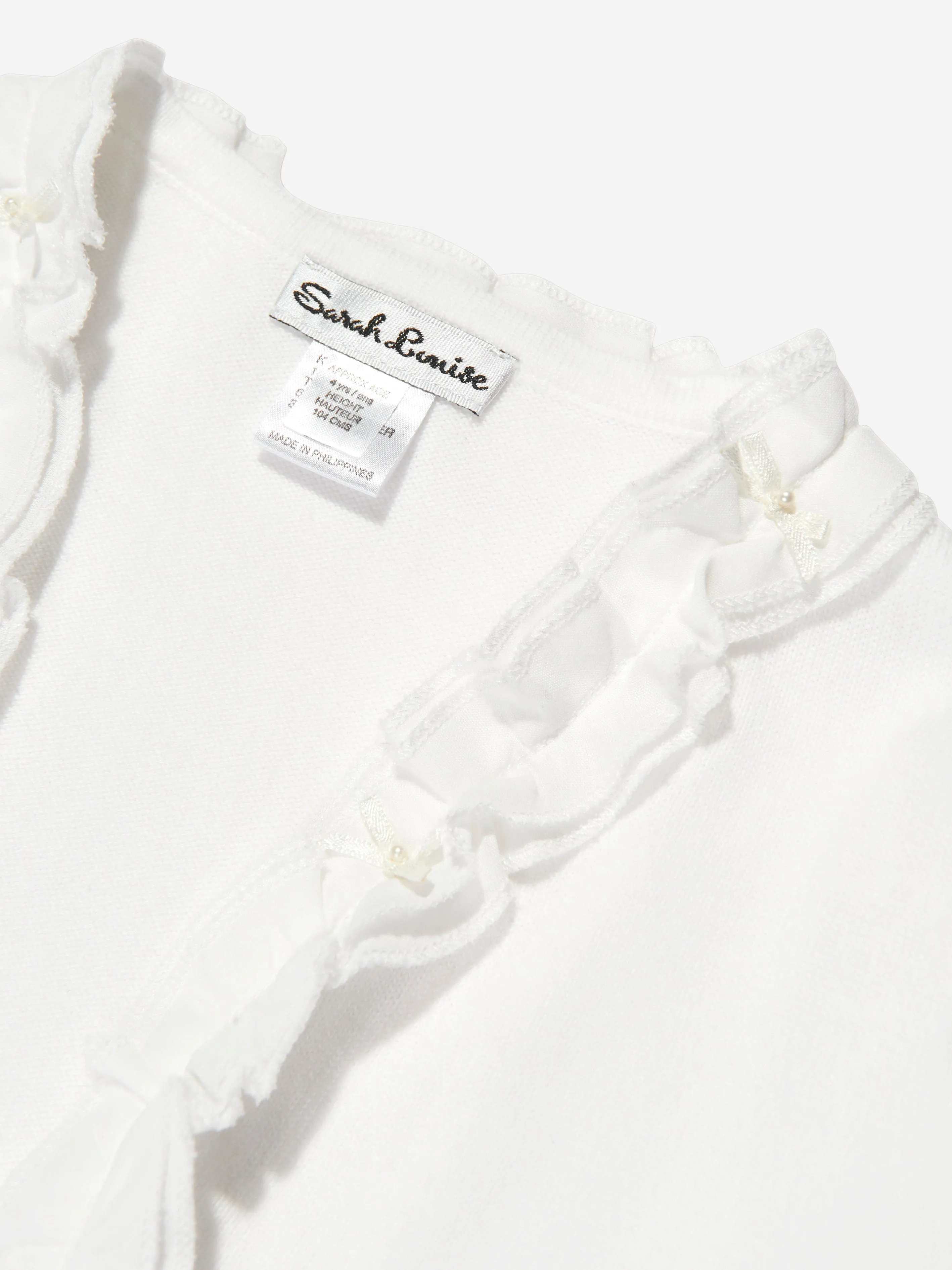 Sarah Louise Girls Frilly Bolero in Ivory