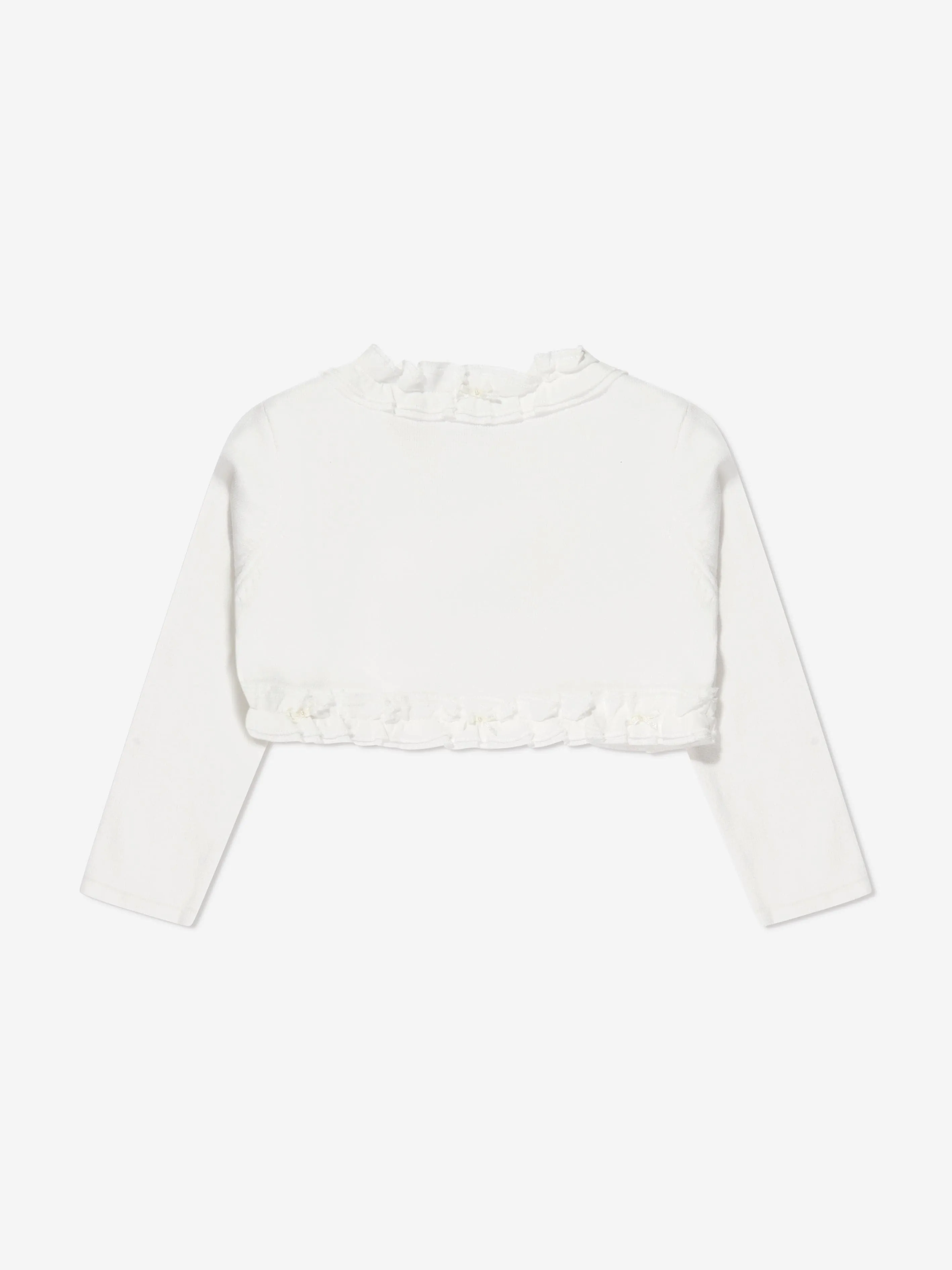 Sarah Louise Girls Frilly Bolero in Ivory