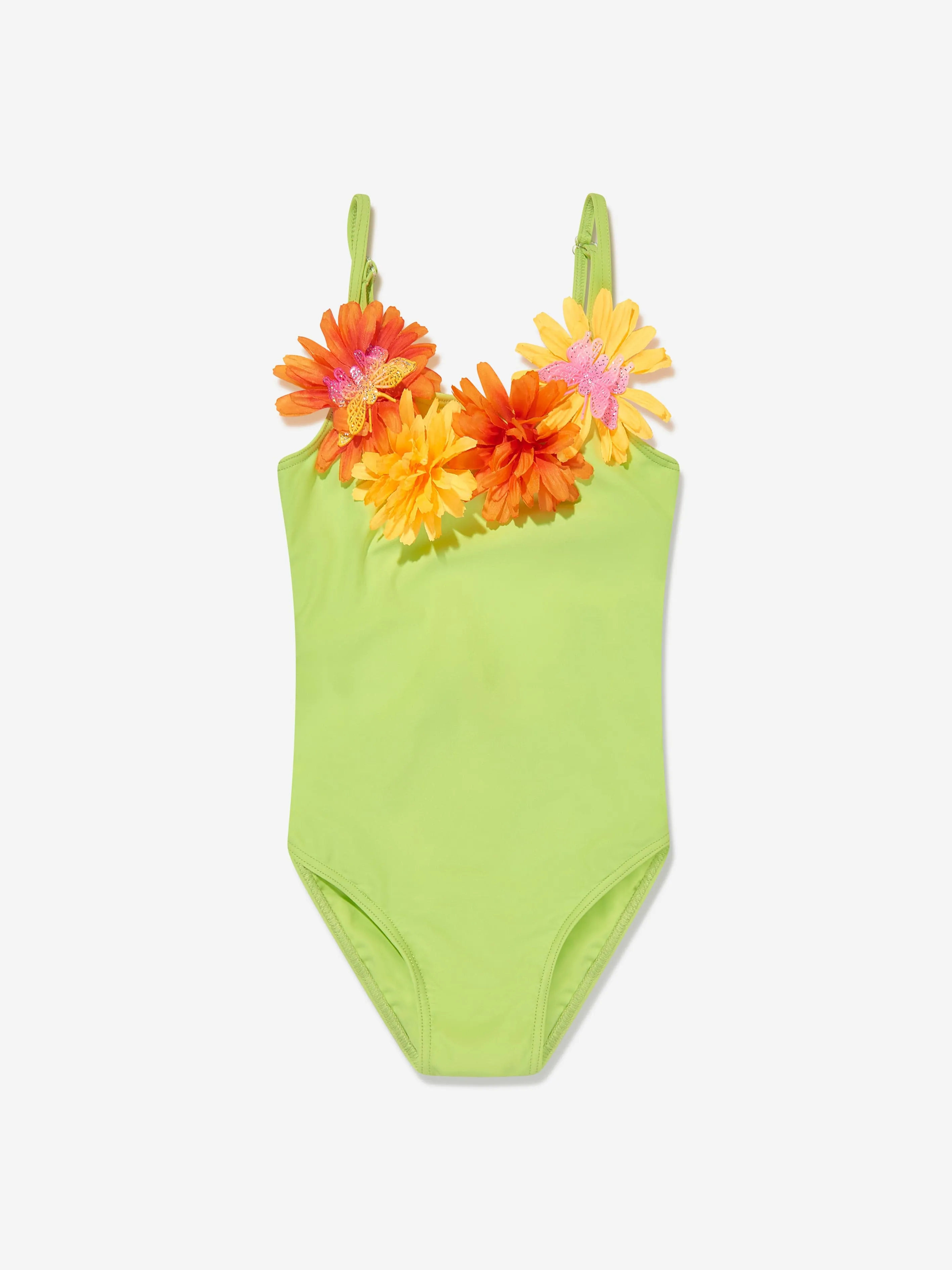 Selini Action Girl Flower Swimsuit in Green