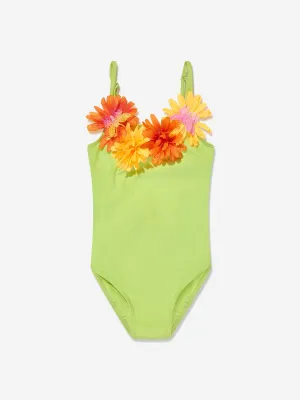 Selini Action Girl Flower Swimsuit in Green