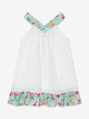 Selini Action Girls Floral Beach Dress in White