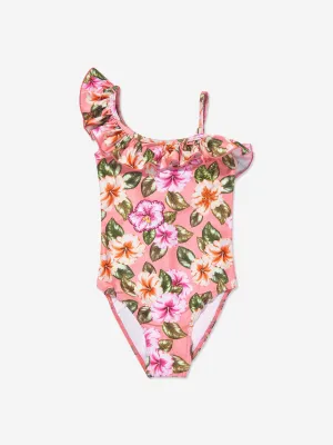 Selini Action Girls Floral Swimsuit in Pink