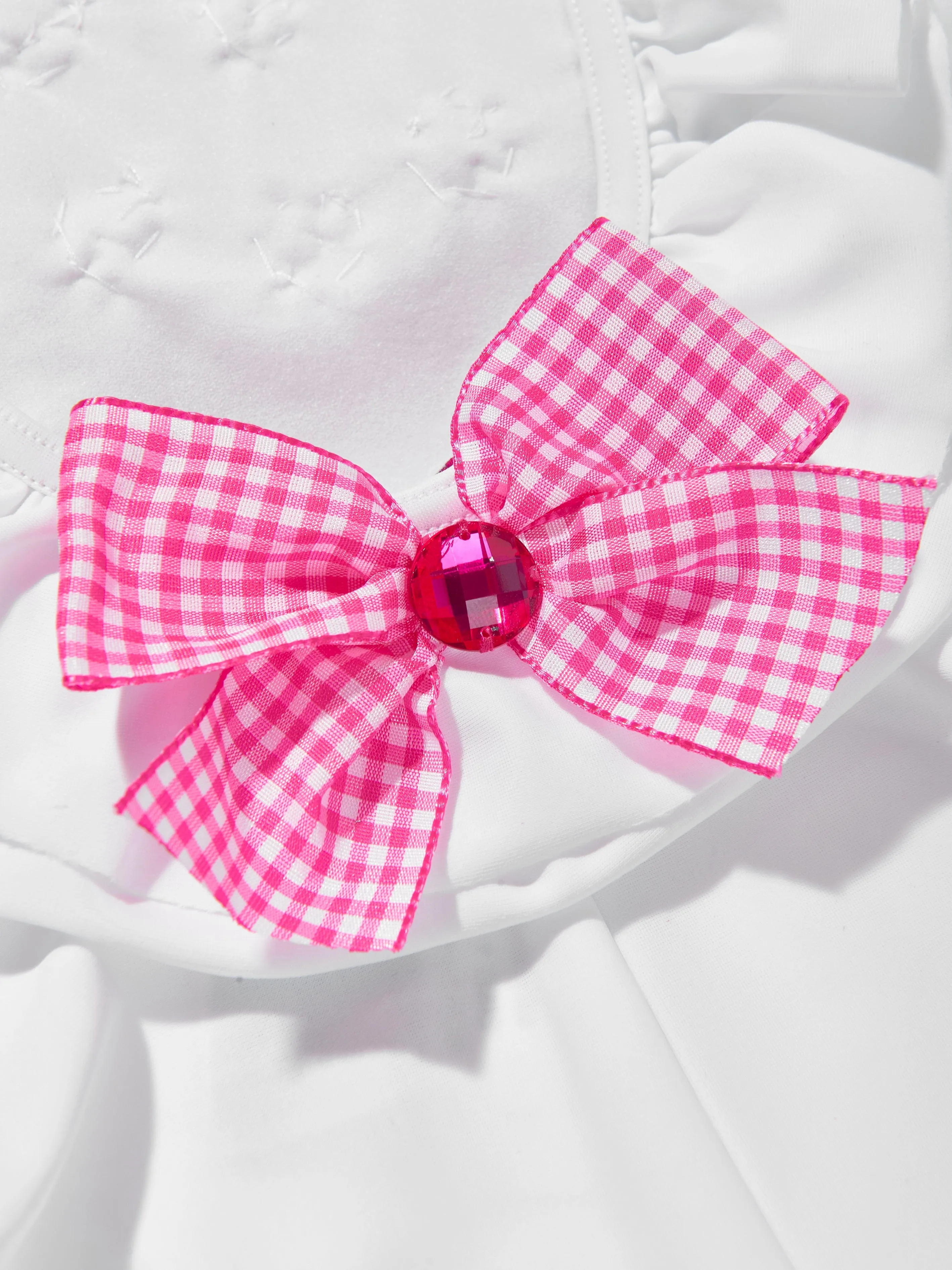 Selini Action Girls Flower and Bow Swimsuit in White