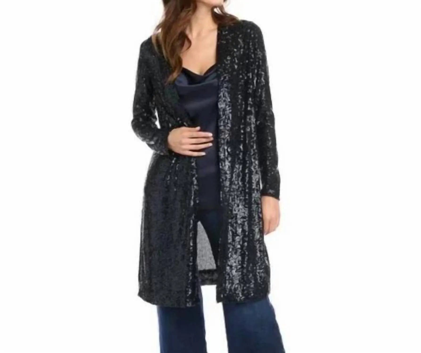 Sequin Duster In Navy