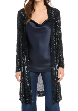 Sequin Duster In Navy