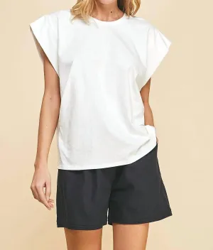 Sleeveless Knit Top In Off White