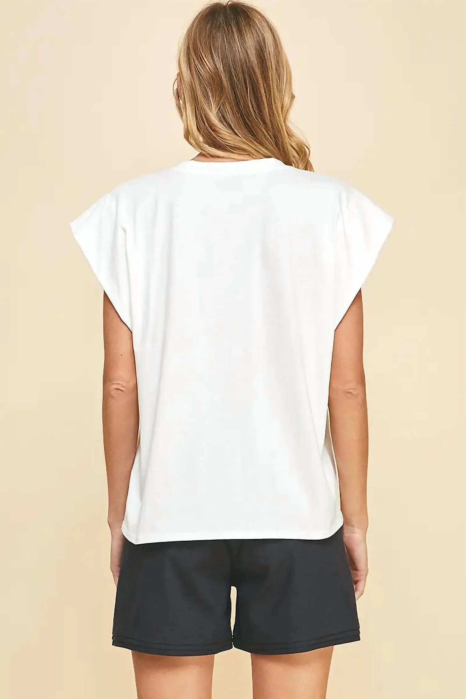 Sleeveless Knit Top In Off White