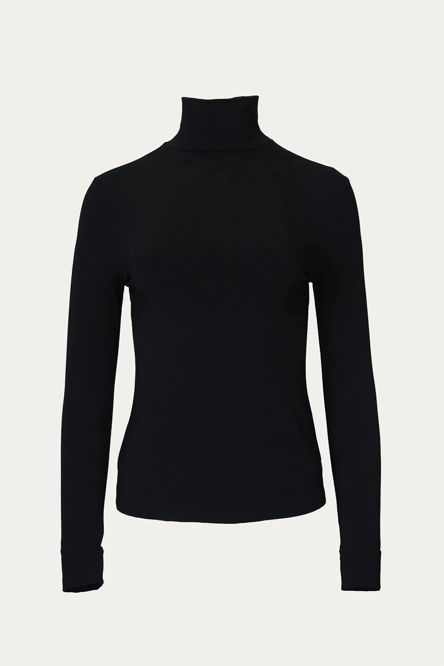 Stretch-Modal Jersey Turtleneck In Black